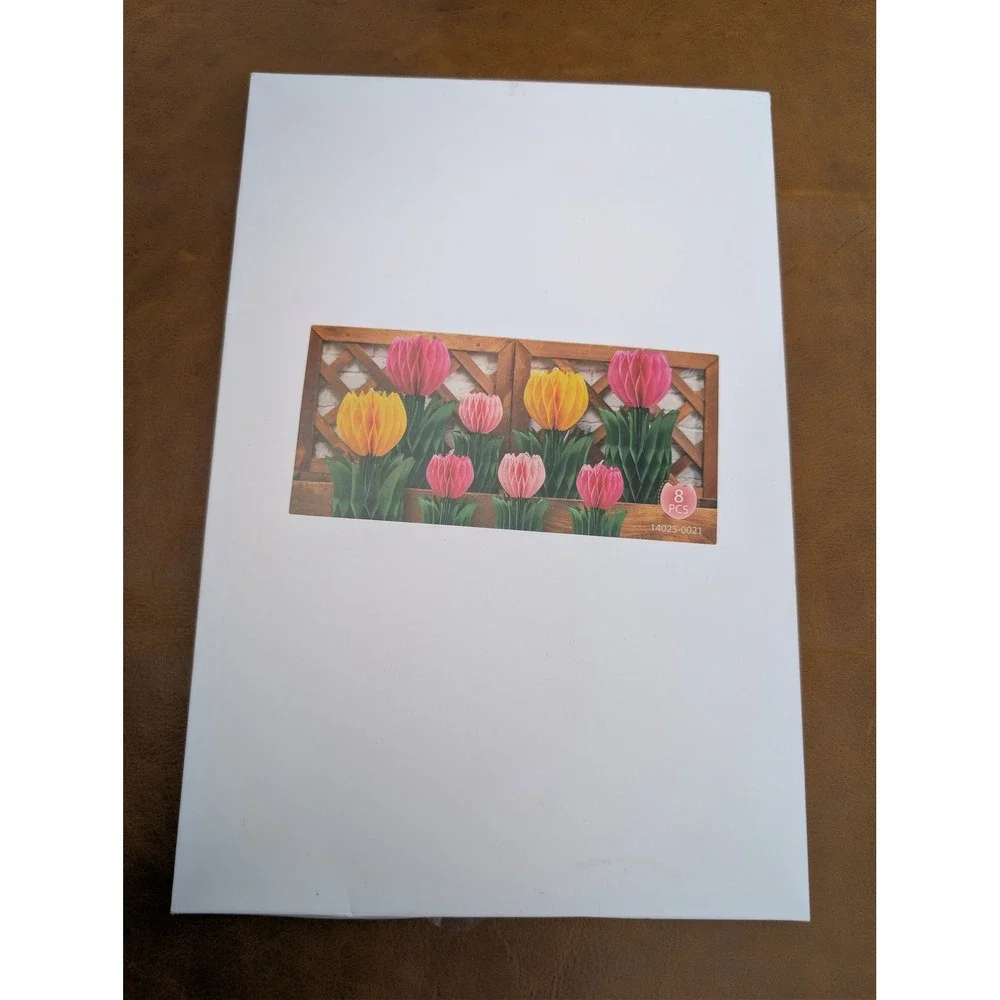 8 Piece Tulip Honeycomb Paper 3D Pop Up Spring Floral Decorations 1402S-0021